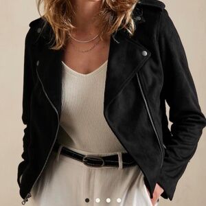 Philosophy Black Faux Suede Moto Jacket – Size M
